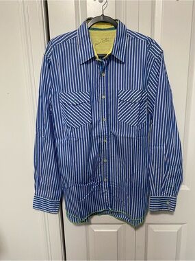 Arnold Zimberg Blue Striped Button-Up Shirt